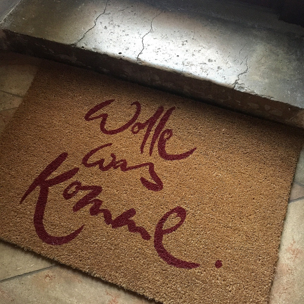 Fußmatte "Wolle was komme" Rot