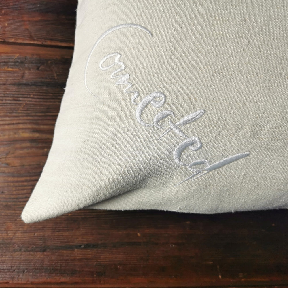 Kissenhülle Bauernleinen "Connected" links