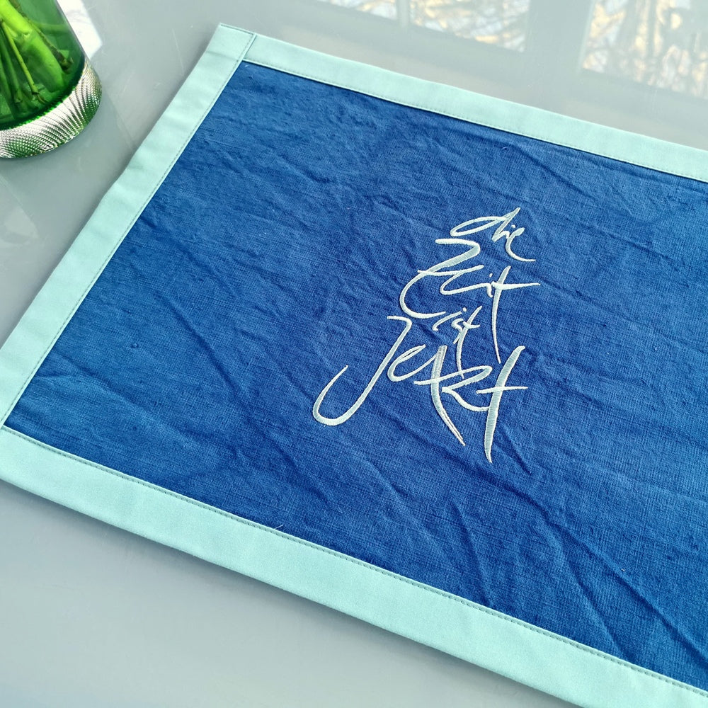 1 Tischset "die Zeit ist Jetzt" Bauernleinen