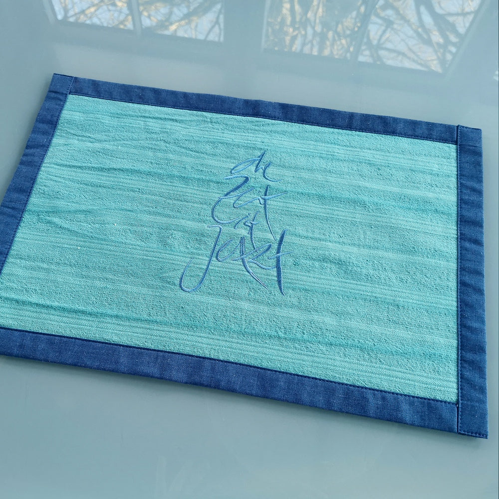 1 Tischset "die Zeit ist Jetzt" Bauernleinen