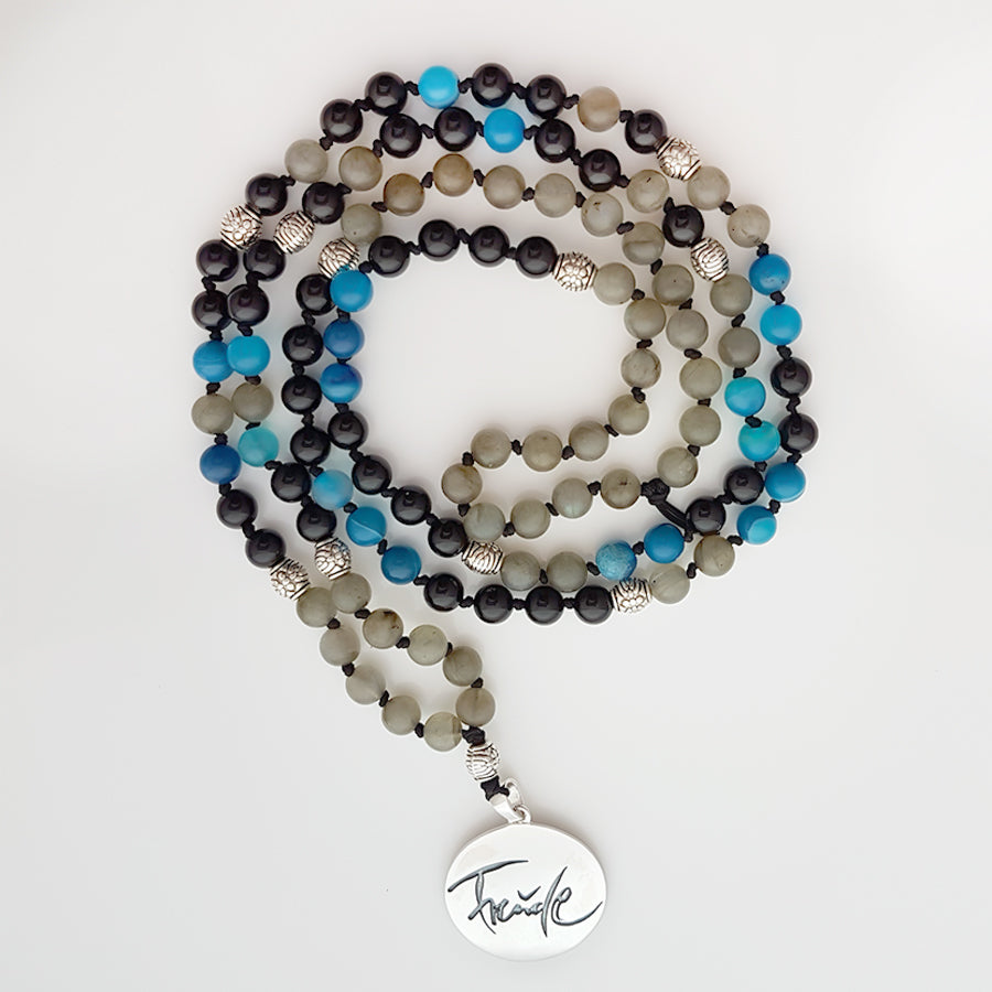 Mala-Kette Onyx, blauer Achat & Labradorit – Schutz & Freude auf SignShop Tirol online kaufen