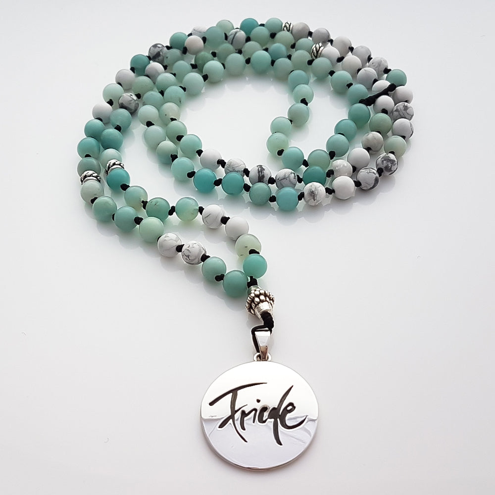 Spirituelle Mala Howlith Amazonit – Edelstein-Kette für Gelassenheit und Ausgeglichenheit kaufen