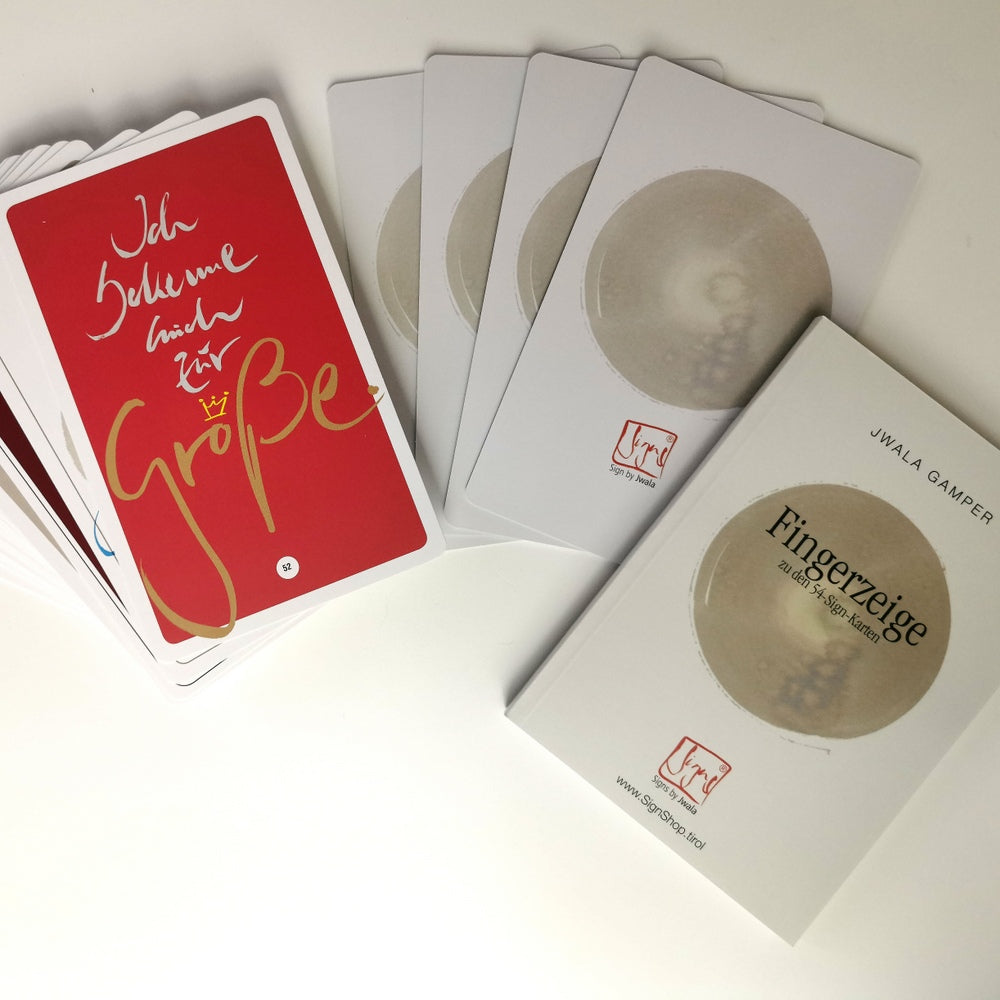 "Fingerzeige" SignKarten-Set "Türkis" - Bauernleinen