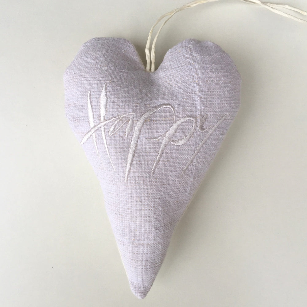 Bauernleinen-Herz "Happy"