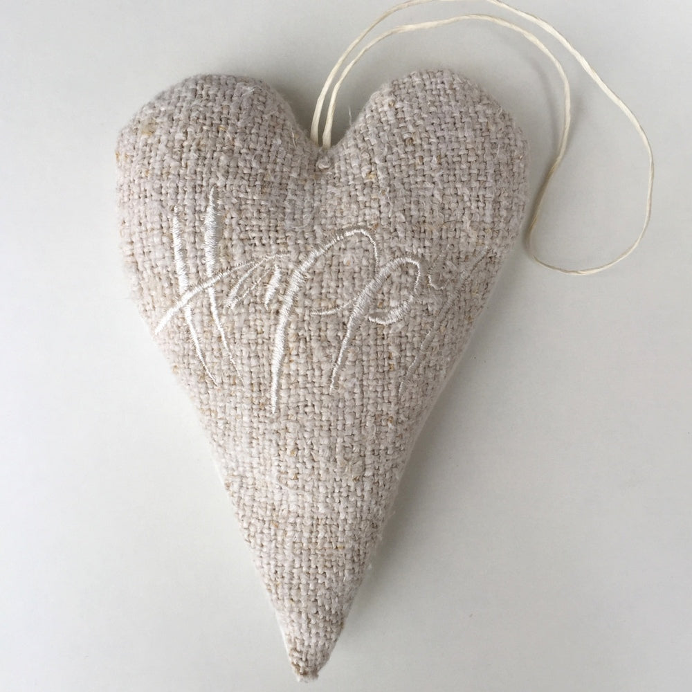 Bauernleinen-Herz "Happy"