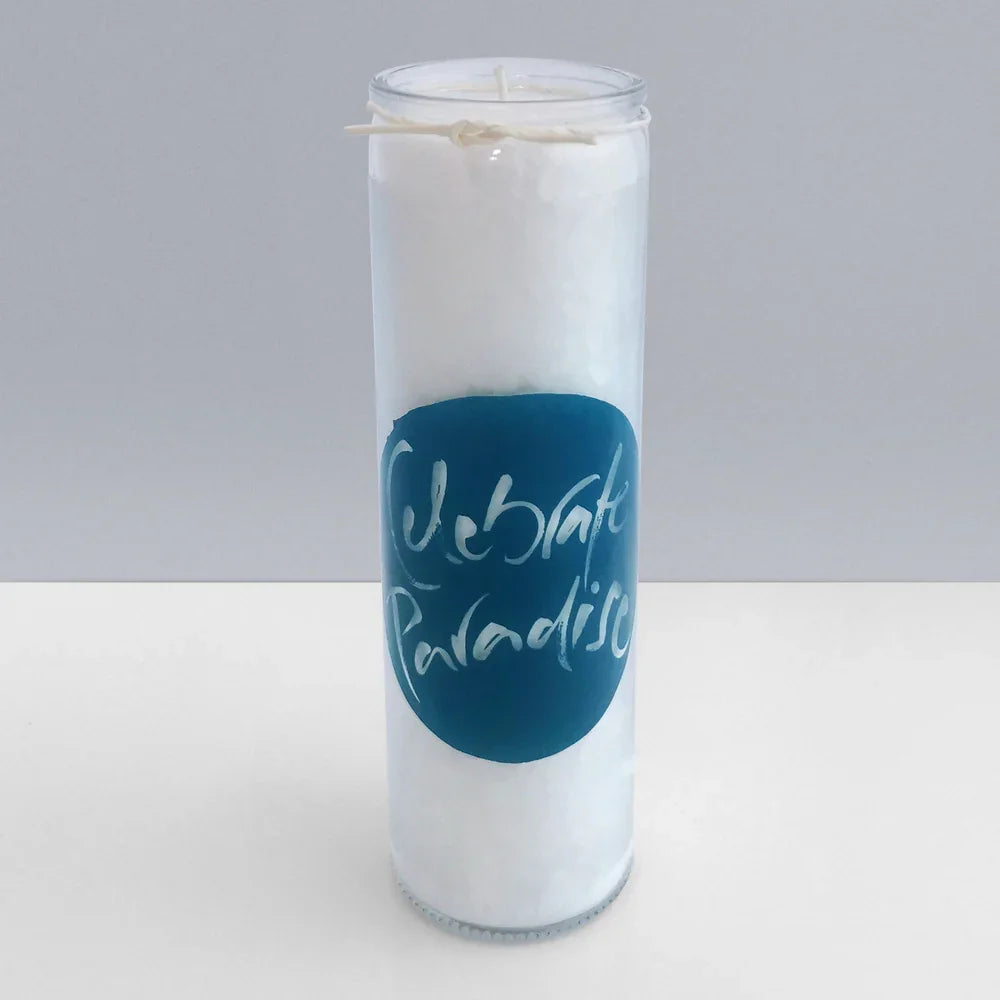 Designkerze „Celebrate Paradise“ – Sign by Jwala®, Limited Edition, Premium-Qualität, exklusive Kerze für Lebensfreude, Lichtmomente, 100h Brenndauer