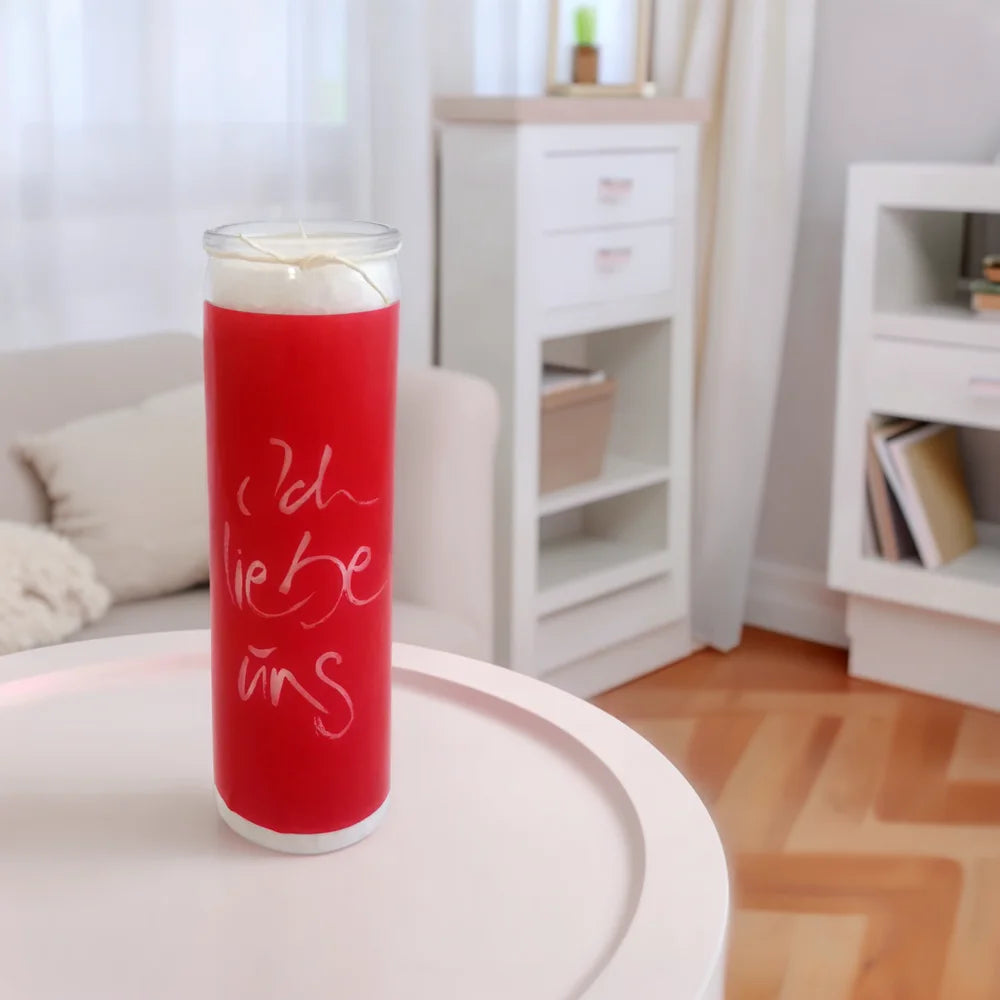 Handgemachte SignKerze „Ich liebe uns“ – Original von Sign by Jwala®, limitiertes Einzelstück, nachhaltige Kerze für Inspiration, Gemeinschaft, 100h Brenndauer