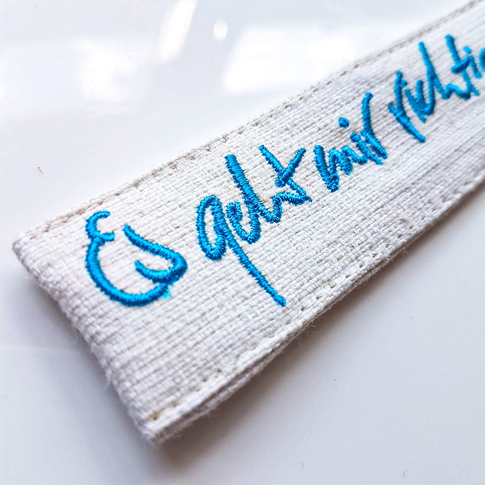 Schlüsselanhänger "Es geht mir richtig gut" Bauernleinen