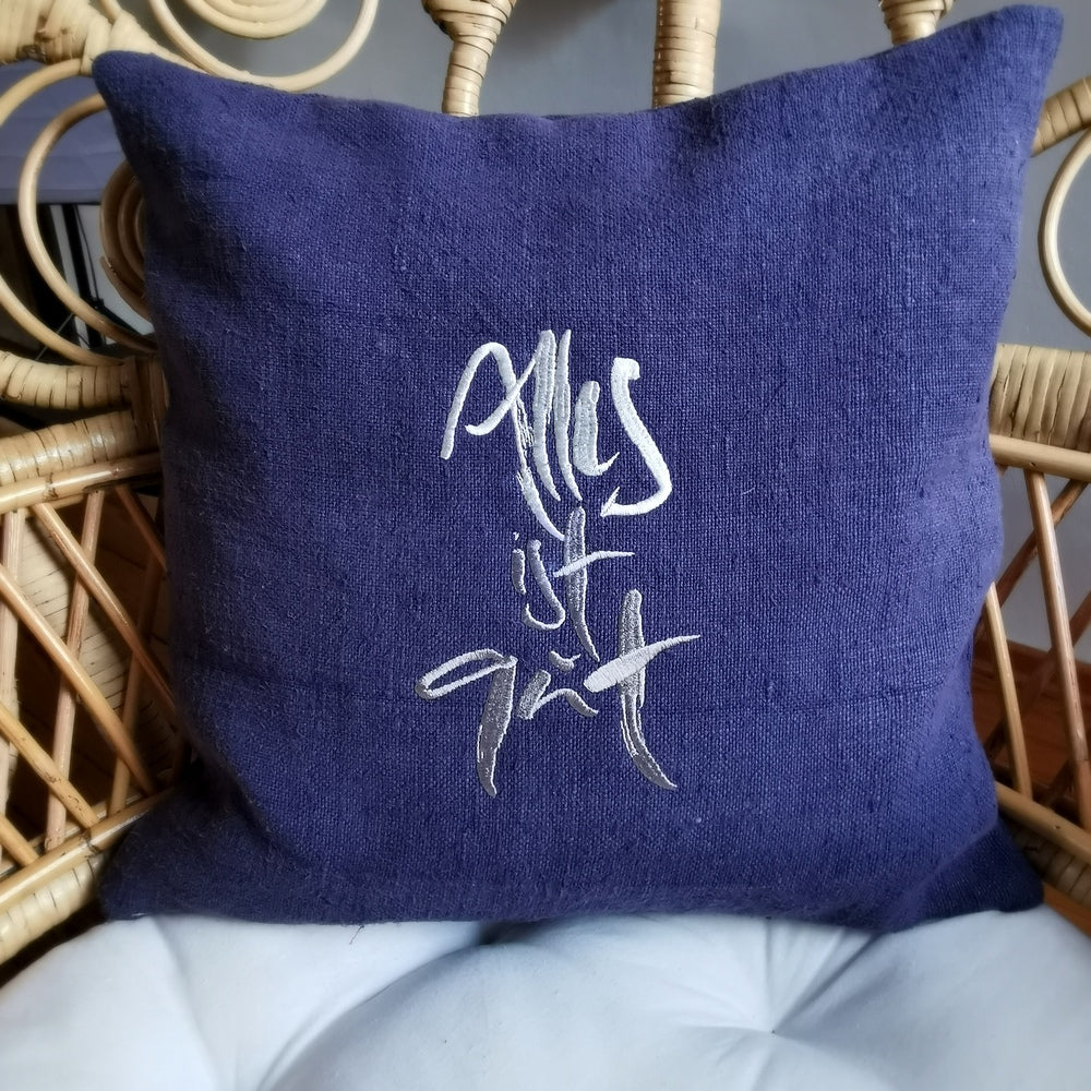 Kissenhülle Bauernleinen "Alles ist gut"