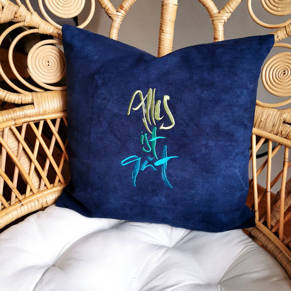 Kissenhülle Bauernleinen "Alles ist gut"