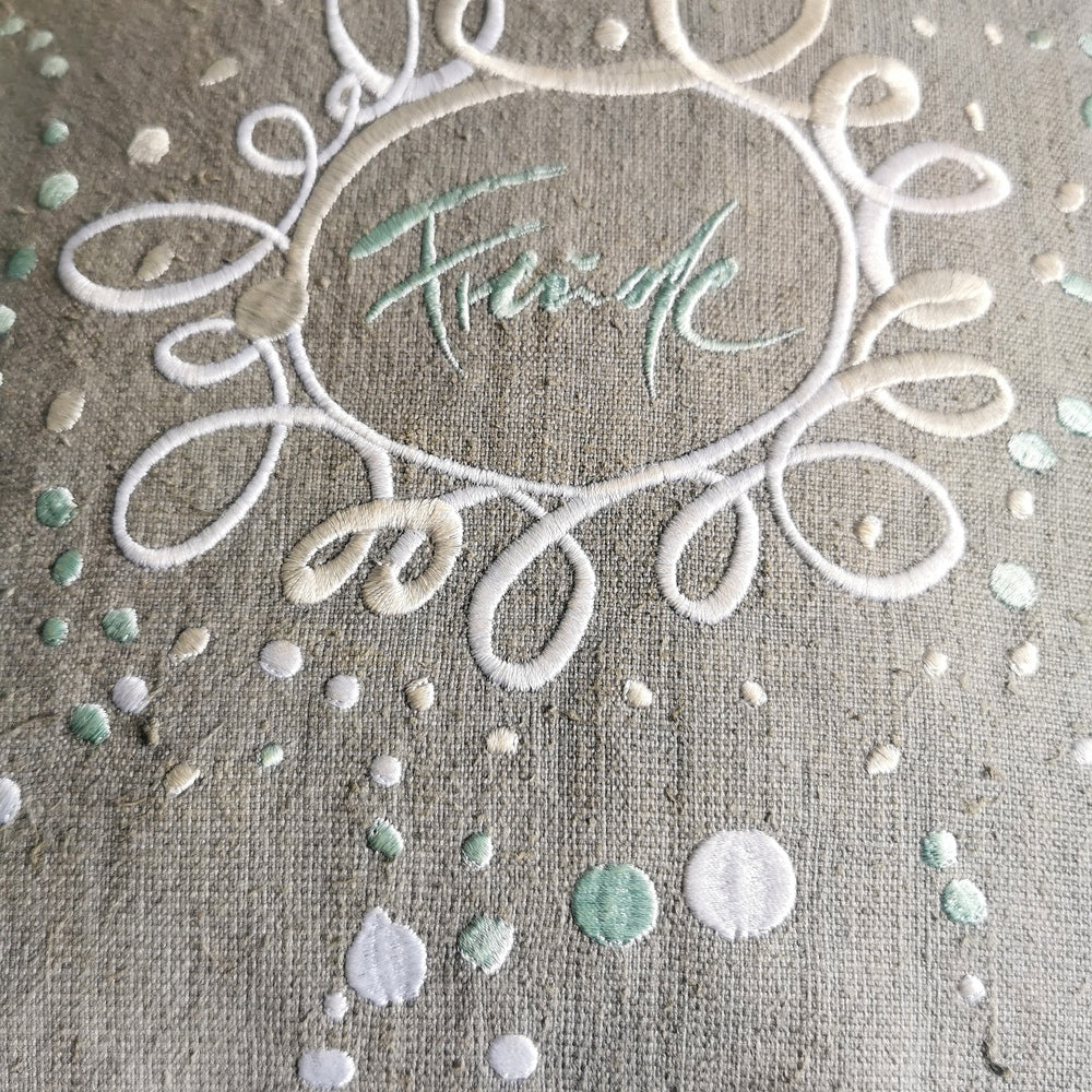 Kissenhülle Bauernleinen "Freude/Ornament"