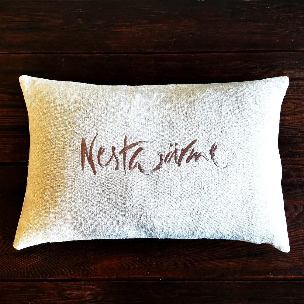 Kissenhülle 60x40 cm aus antikem Bauernleinen, handgefertigt, Unikat, Vintage, Dekokissen, Naturleinen, SignShop Tirol