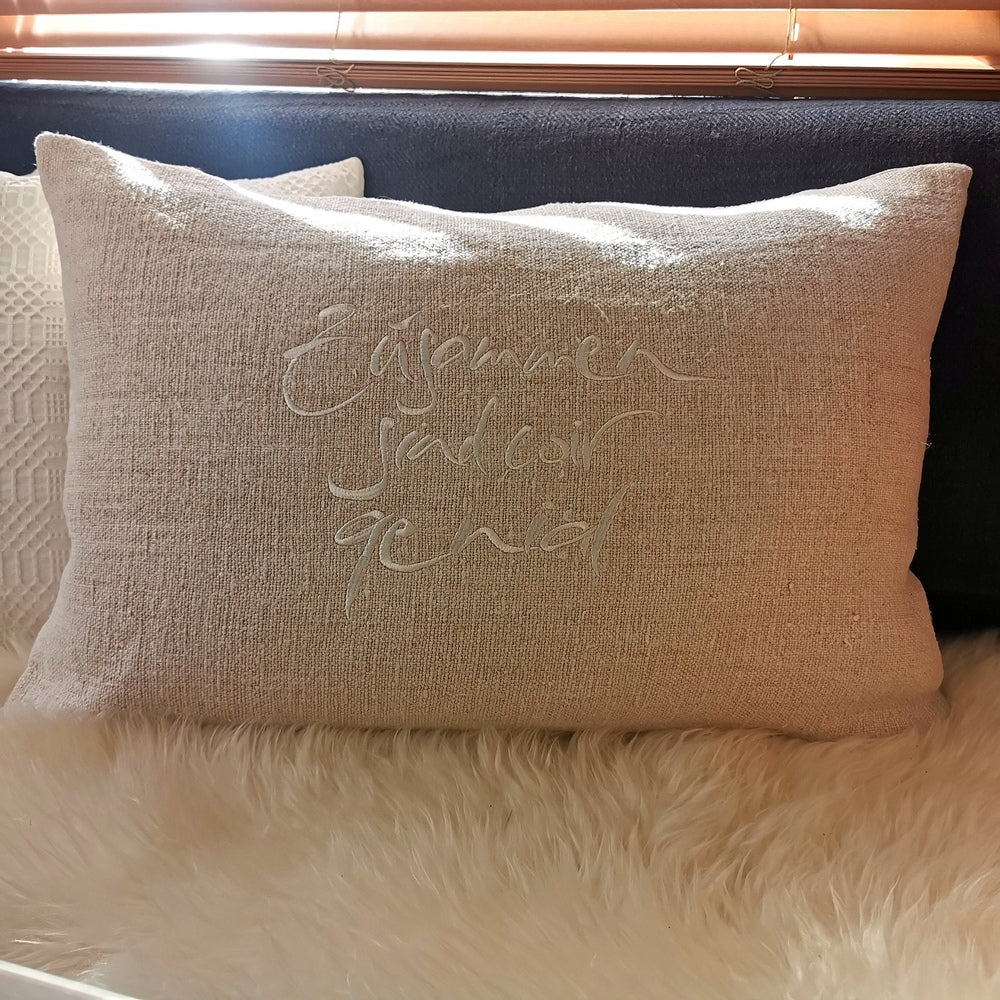 Kissenhülle Bauernleinen "Zusammen sind wir genial"