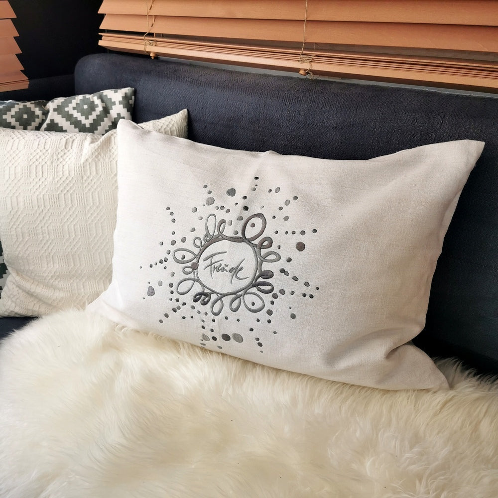 Kissenhülle Bauernleinen "Freude/Ornament"