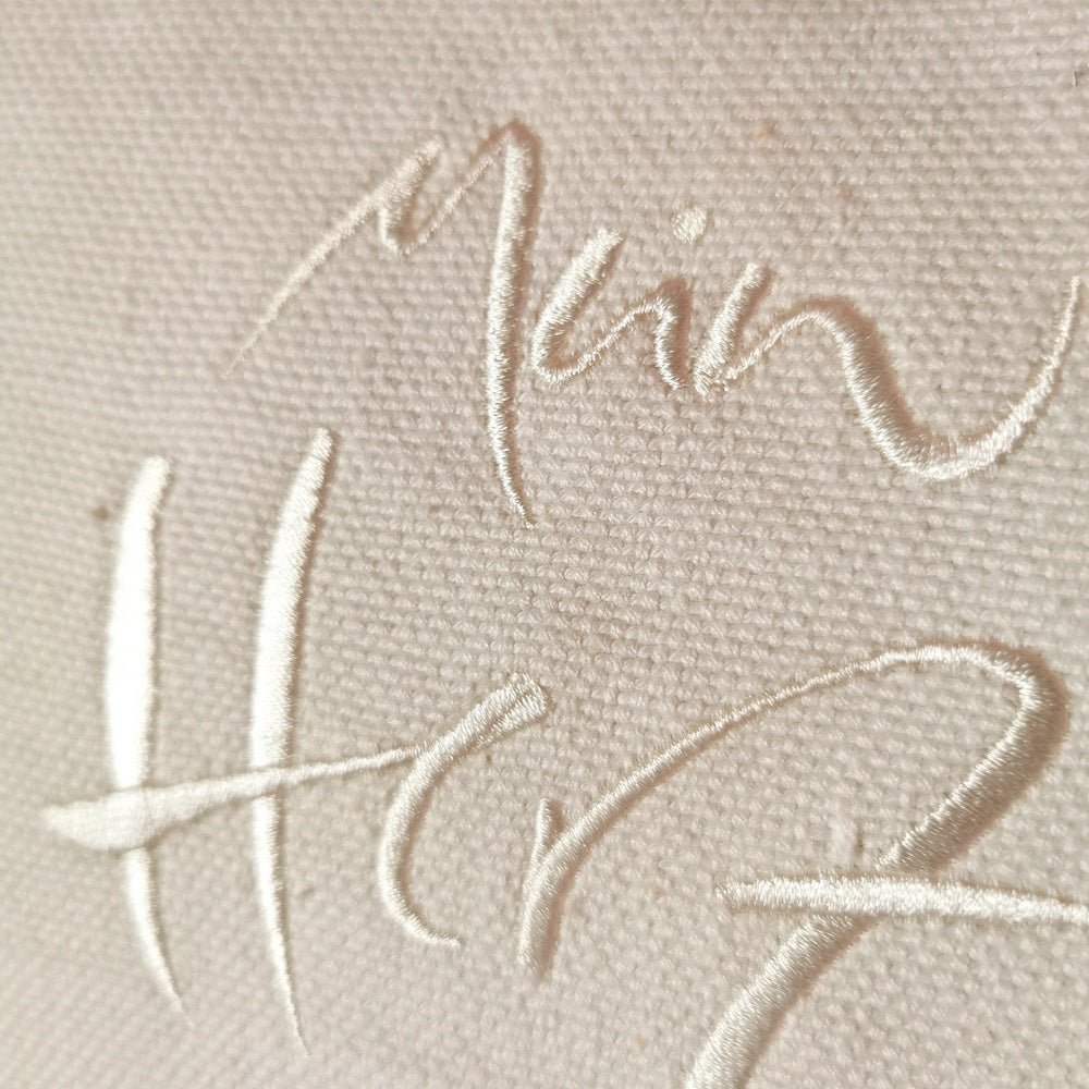 Kissenhülle Bauernleinen "Mein Herz geht auf"