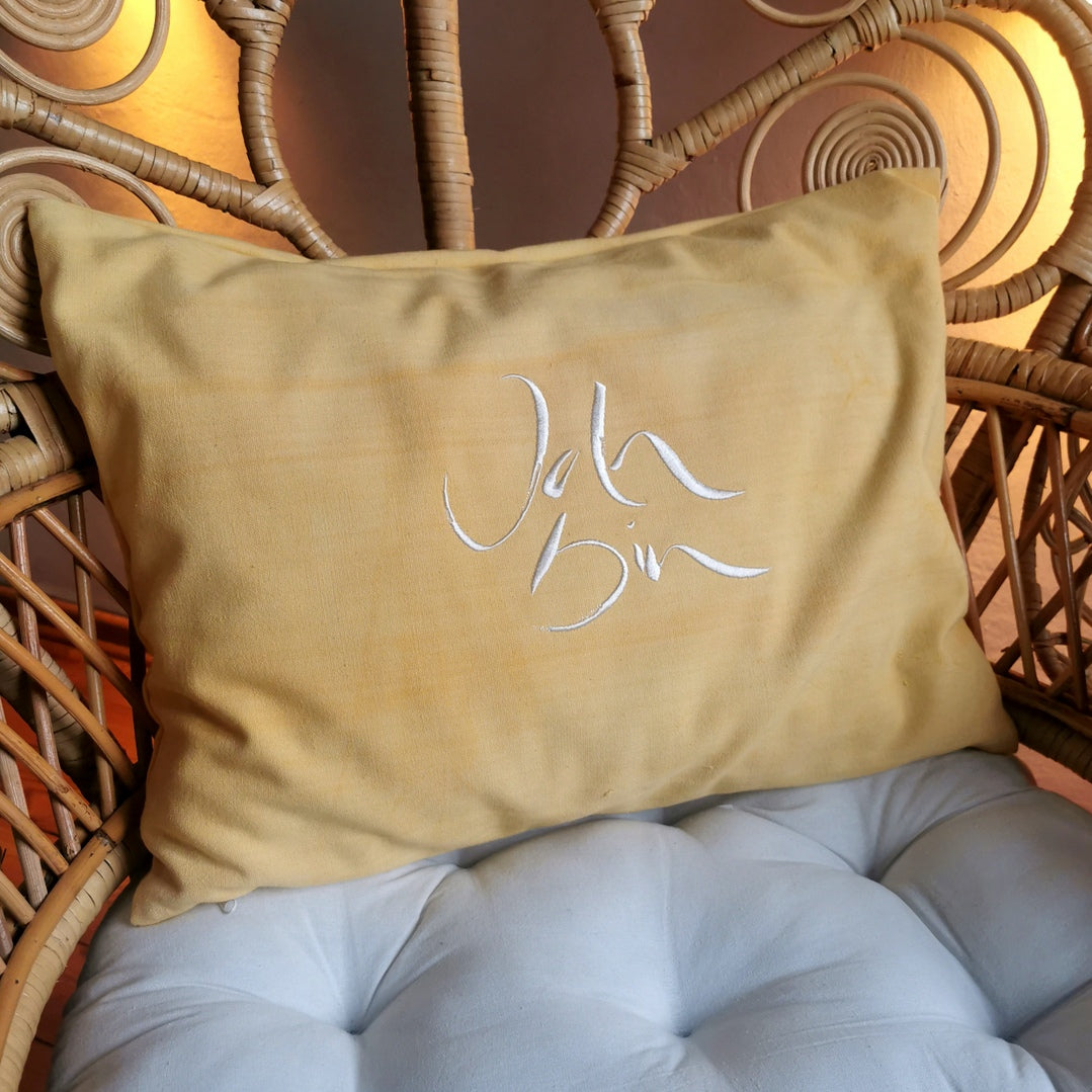 Bauernleinen Zirbenkissen "Ich bin"