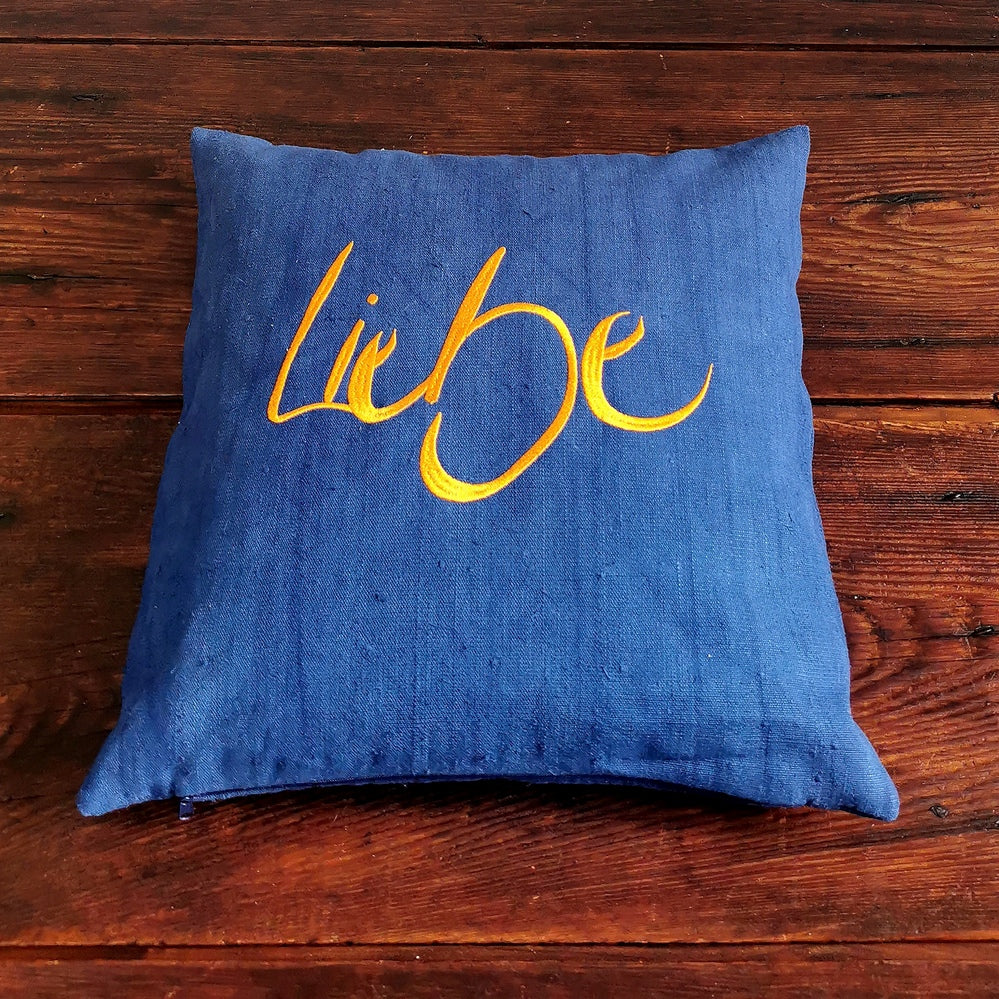 Bauernleinen Zirbenkissen "Liebe" 40x40