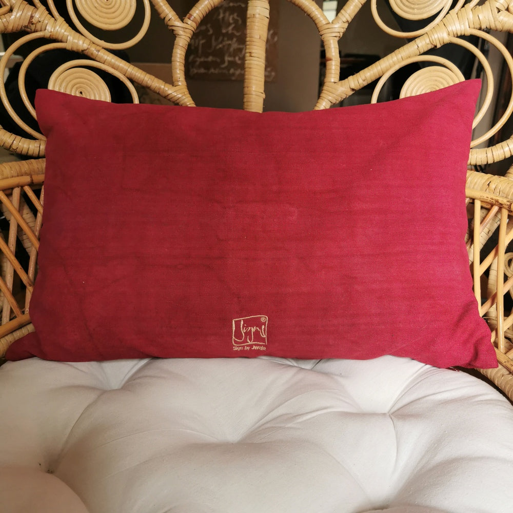 Bauernleinen Zirbenkissen "die Zeit ist Jetzt"