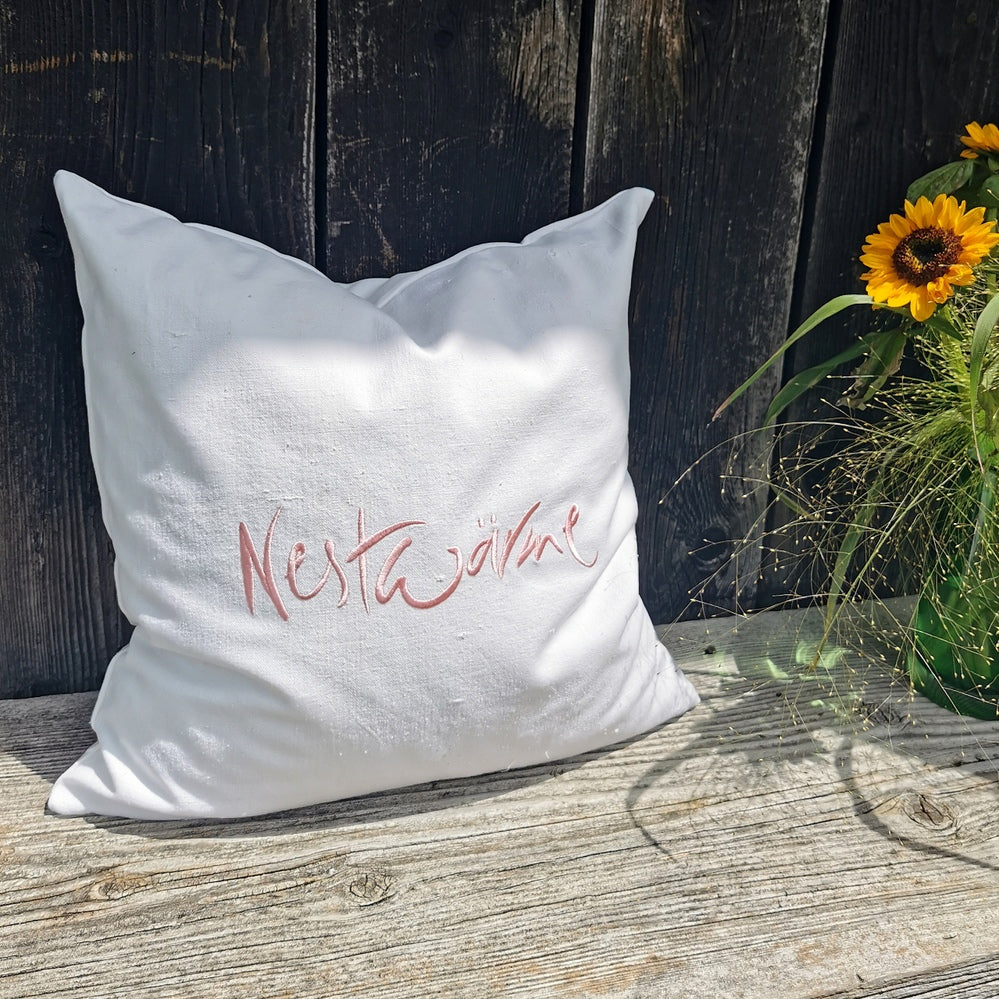 Bauernleinen Zirbenkissen "Nestwärme" 40x40 cm