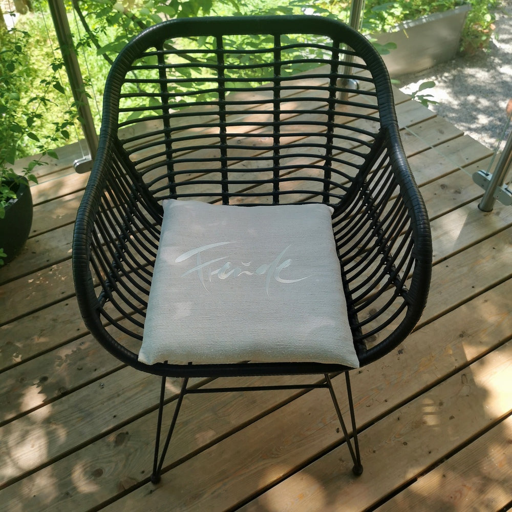 Bauernleinen-Flachkissen "Freude"