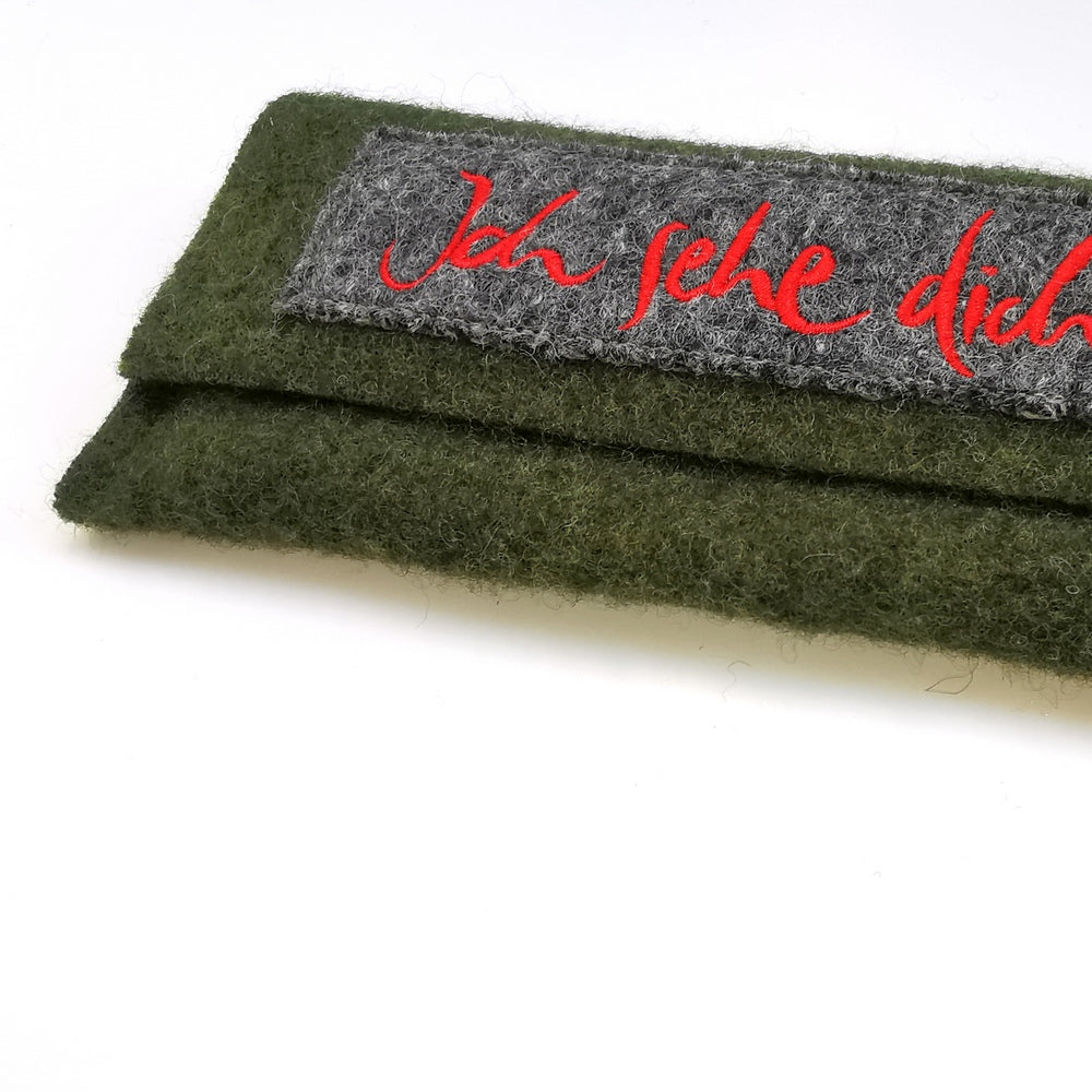 Brillentasche "Ich sehe dich" Grün/Rot