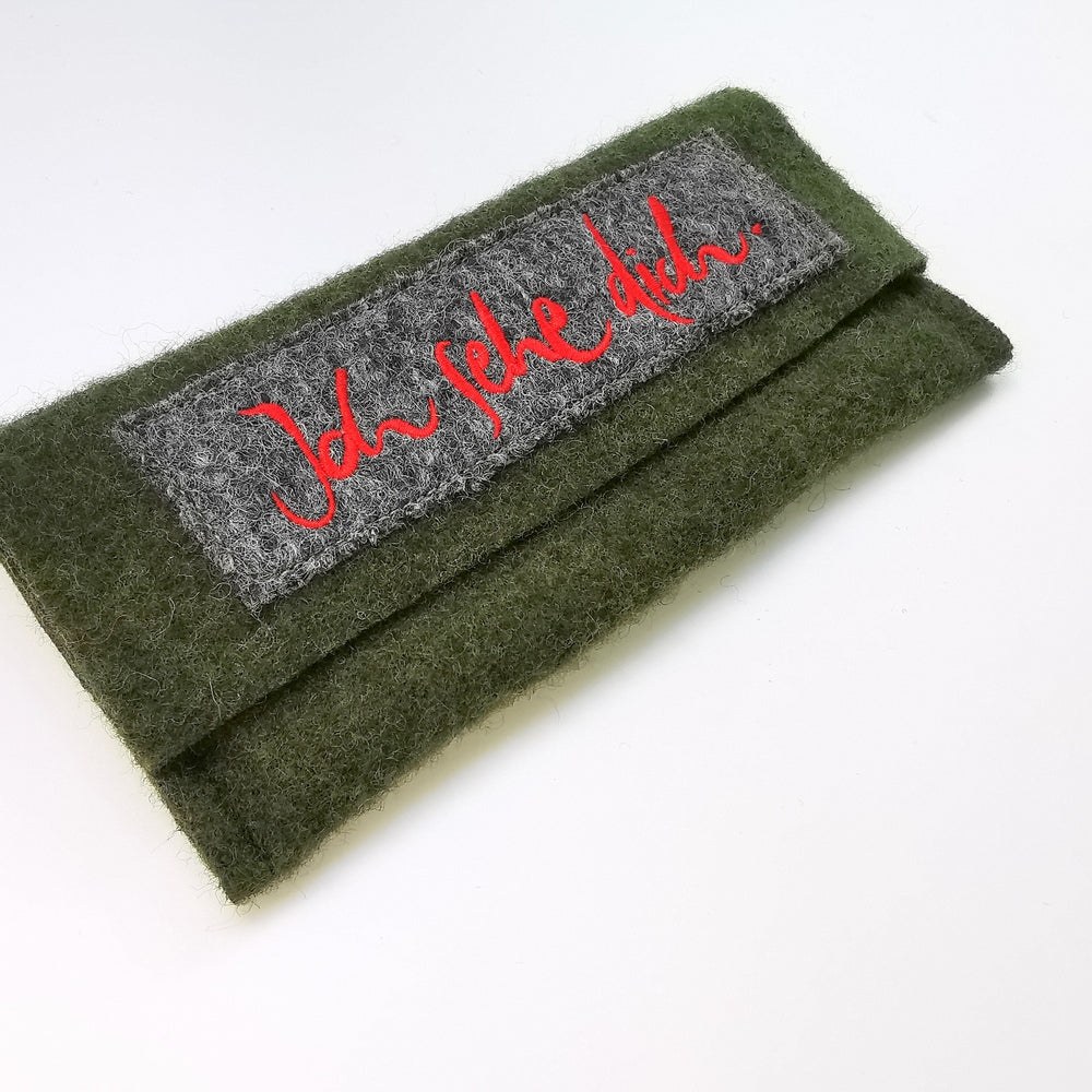 Brillentasche "Ich sehe dich" Grün/Rot