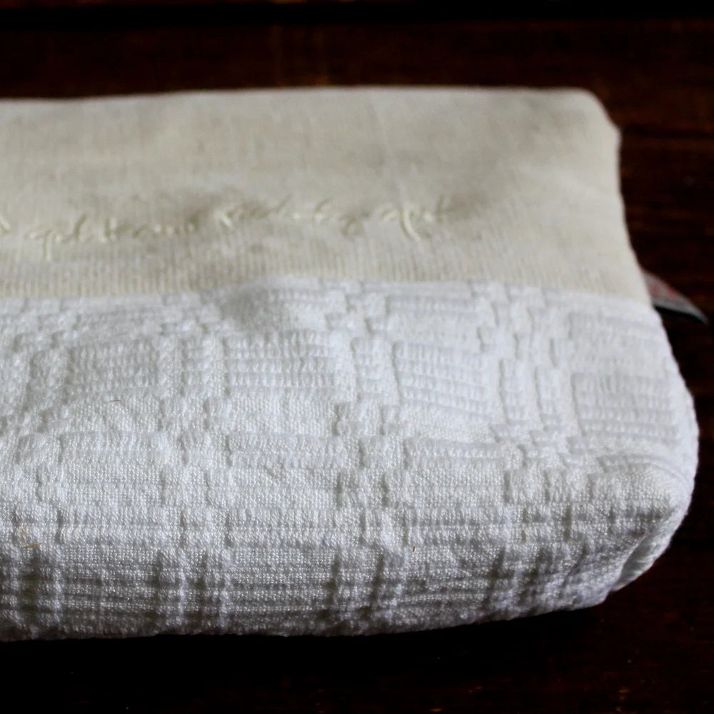 Hochwertige Kosmetiktasche in Creme und Natur mit Reißverschluss