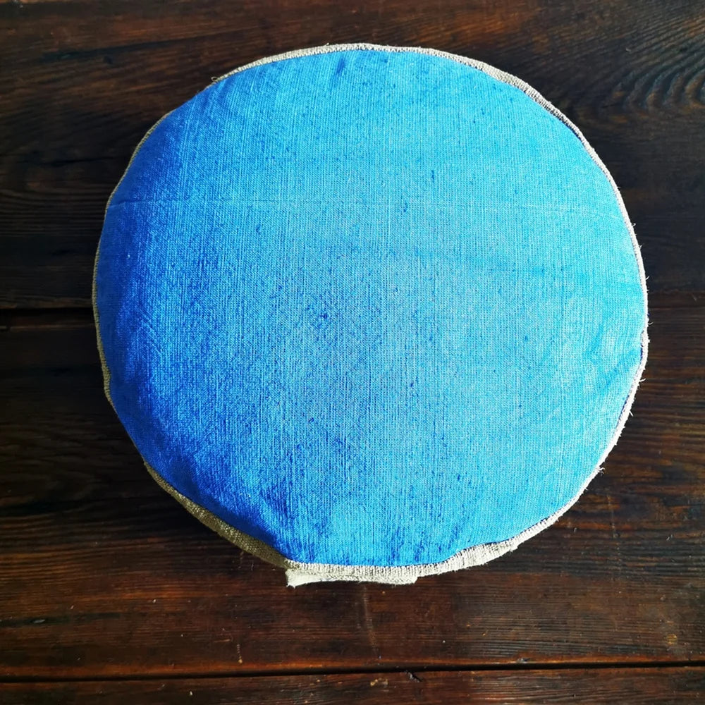 Designer Yoga Kissen Blau/Khaki – ergonomisches Meditationskissen bestellen