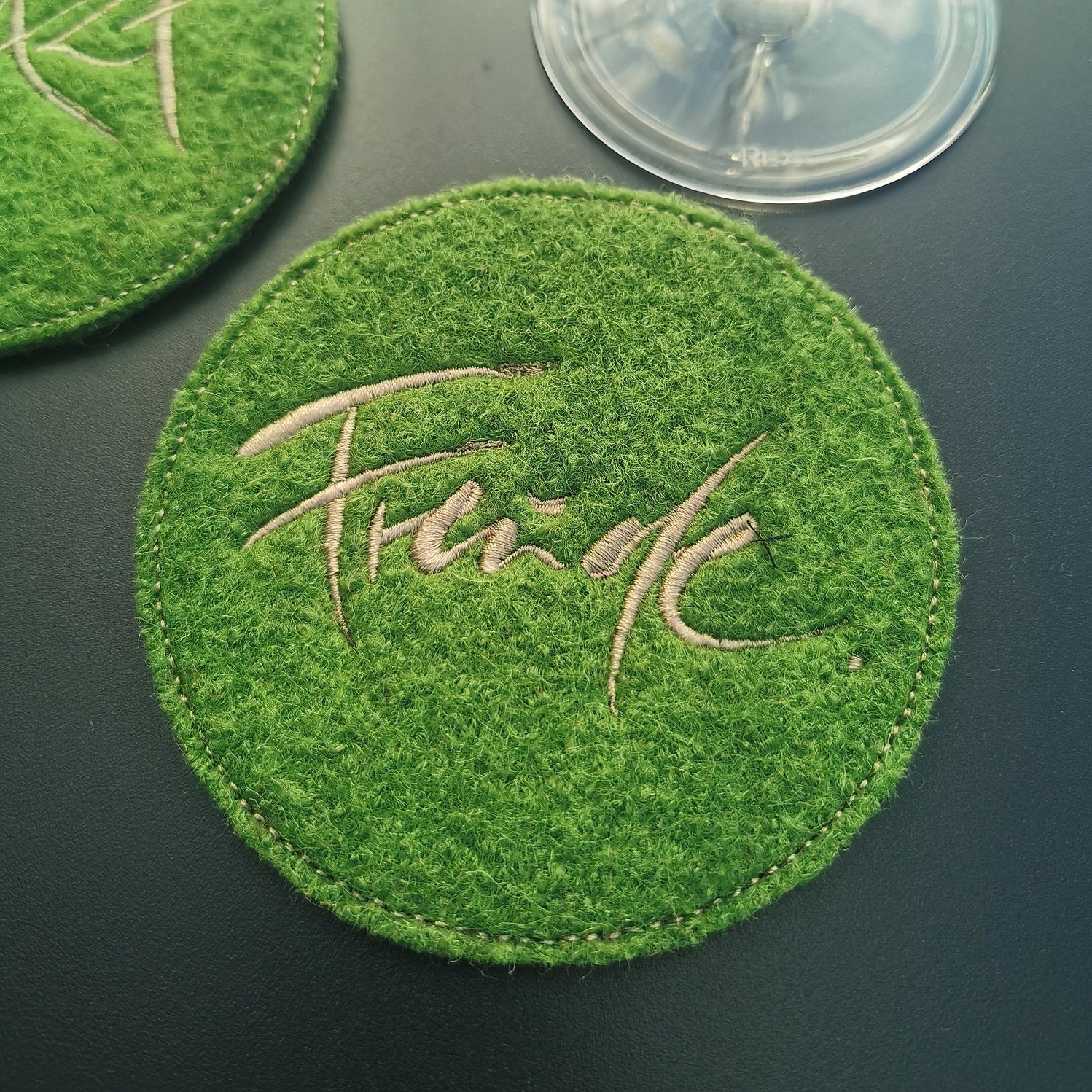 Glasuntersetzer "Freude" Grün