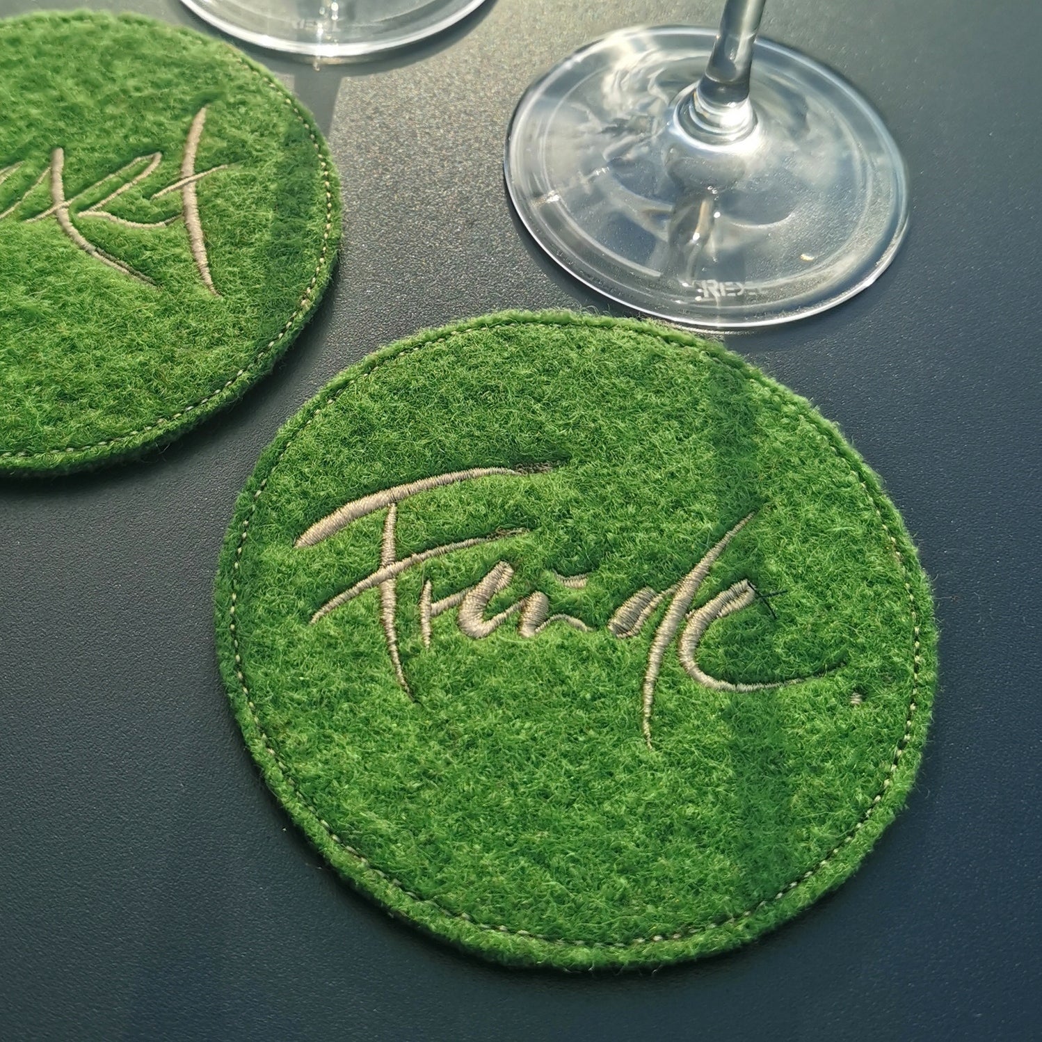 Glasuntersetzer "Freude" Grün