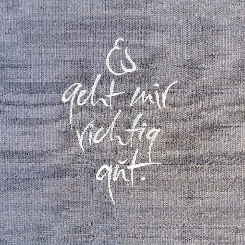 1 Tischset "Es geht mir richtig gut" Bauernleinen