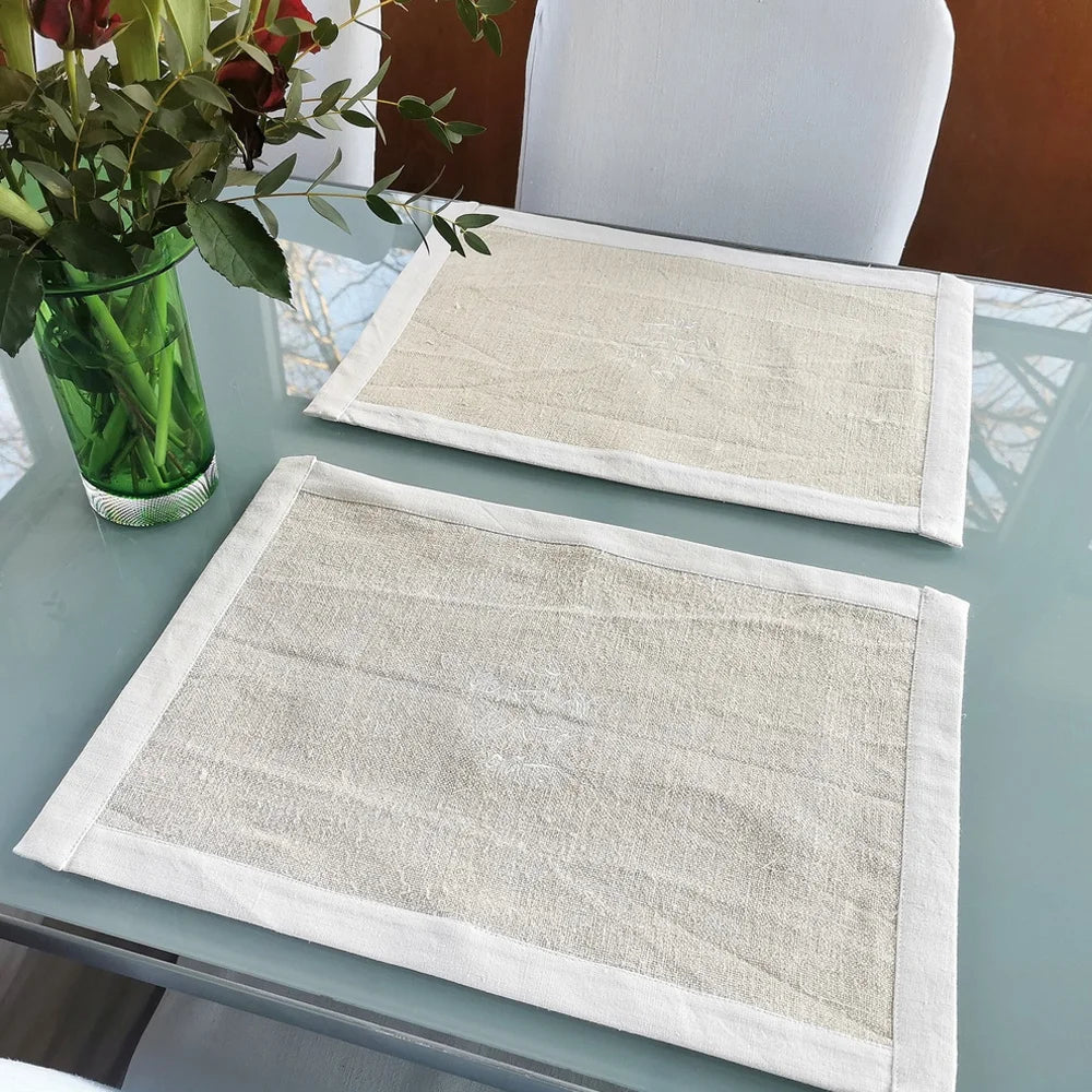 Tischset aus Bauernleinen online kaufen, handgefertigte Tischdekoration mit persönlicher Botschaft, vorgewaschen und dauerhaft formschön