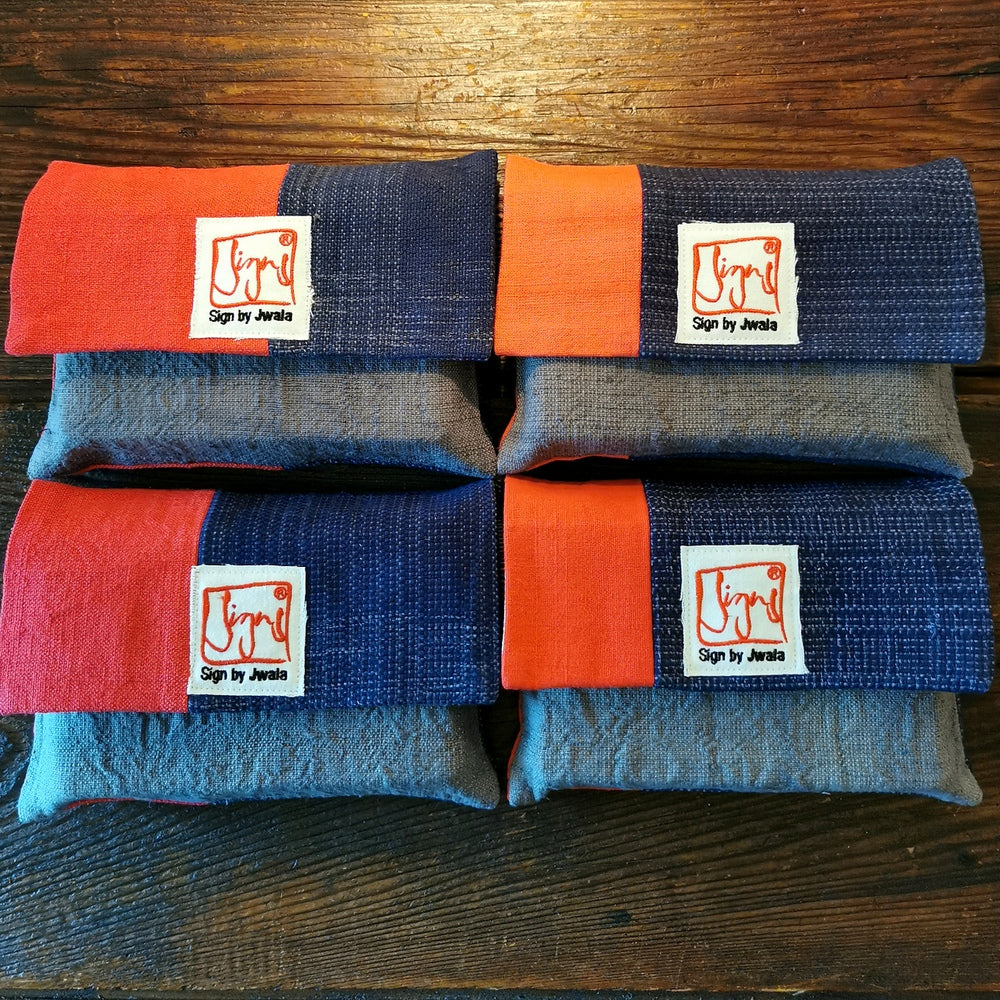 "Fingerzeige" SignKarten-Set "Blau/Rot/Grau" - Bauernleinen