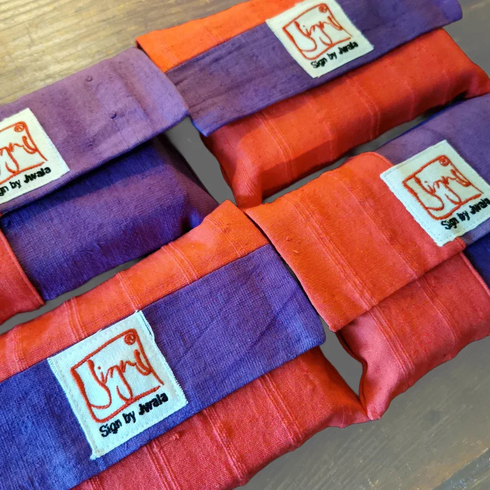 Premium Karten-Set „Fingerzeige“ Rot/Lila – Sign by Jwala®, hochwertige SignKarten aus Bauernleinen, Unikat für Meditation, Lebensfreude und persönliche Entwicklung