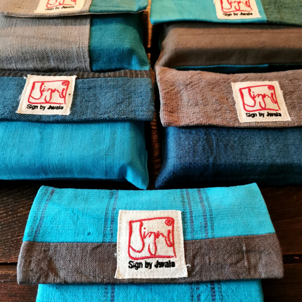 "Fingerzeige" SignKarten-Set "Türkis/Grau" - Bauernleinen