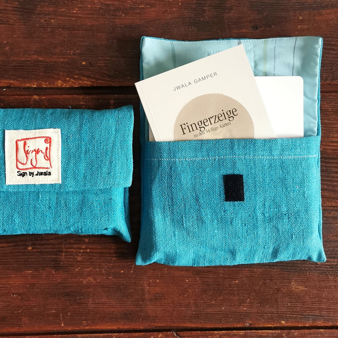 "Fingerzeige" SignKarten-Set "Türkis" - Bauernleinen