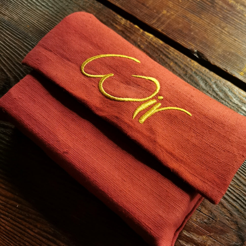 WIR-Karten-Set + WIR-Bauernleinentasche - Marsalarot