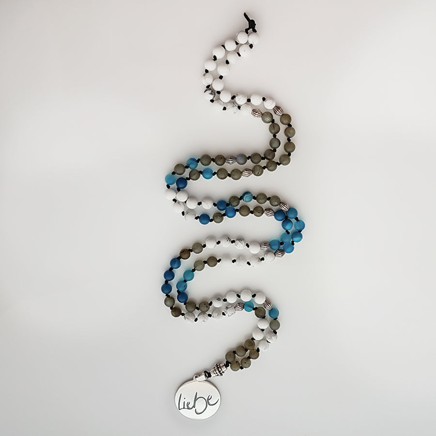 Liebe-Mala (Achat Blau, Labradorit, Howlith)
