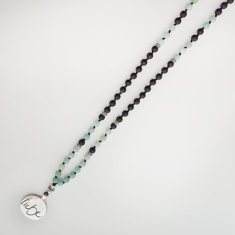 Liebe-Mala (Schwarzer Onyx, Amazonit)