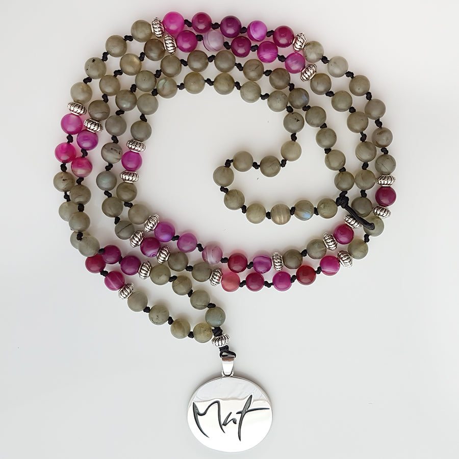 Mala-Kette Labradorit & pinker Achat – Mut & Selbstliebe auf SignShop Tirol online kaufen
