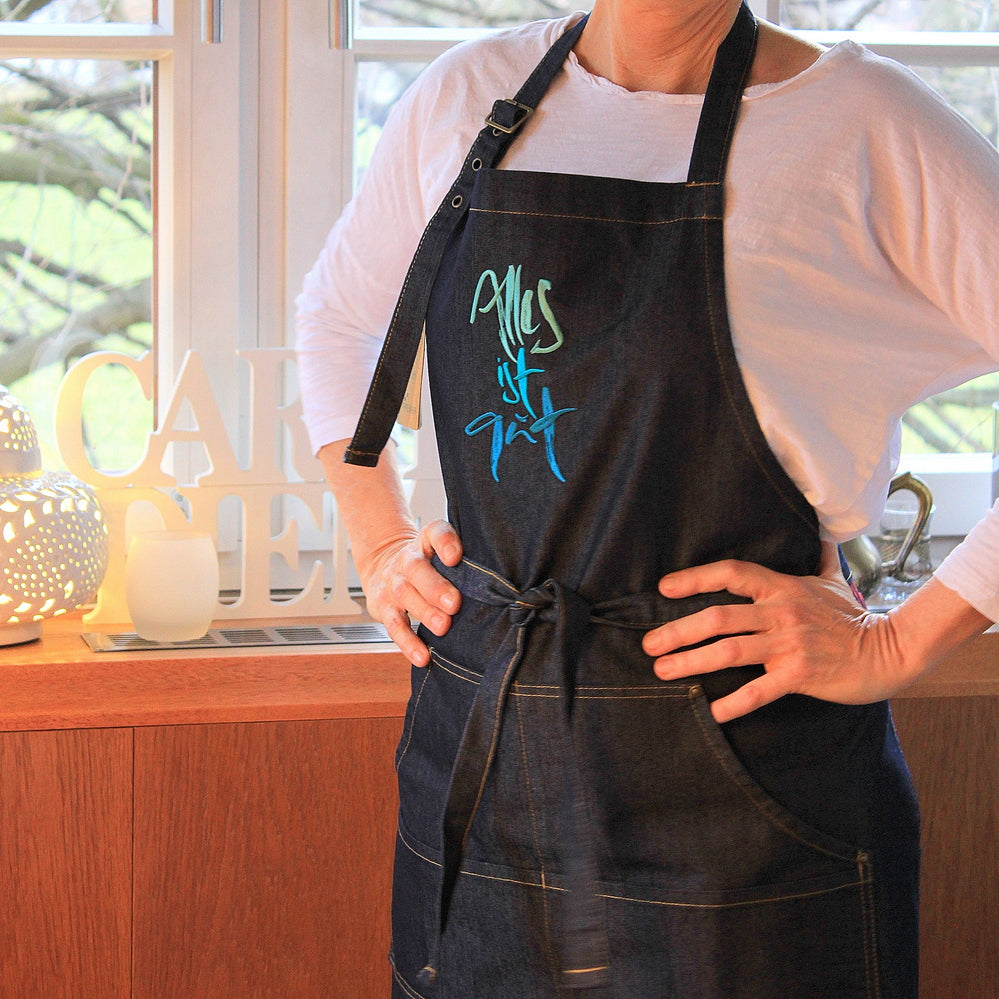 Denim-Schürze "Alles ist gut"