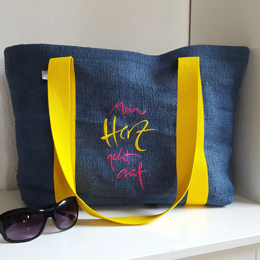 Shopper "Mein Herz geht auf" Bauernleinen