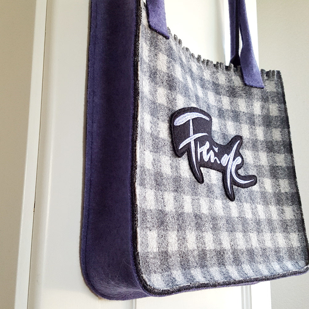 Shopper "Freude" Karo Lila - Seitenteil Lila