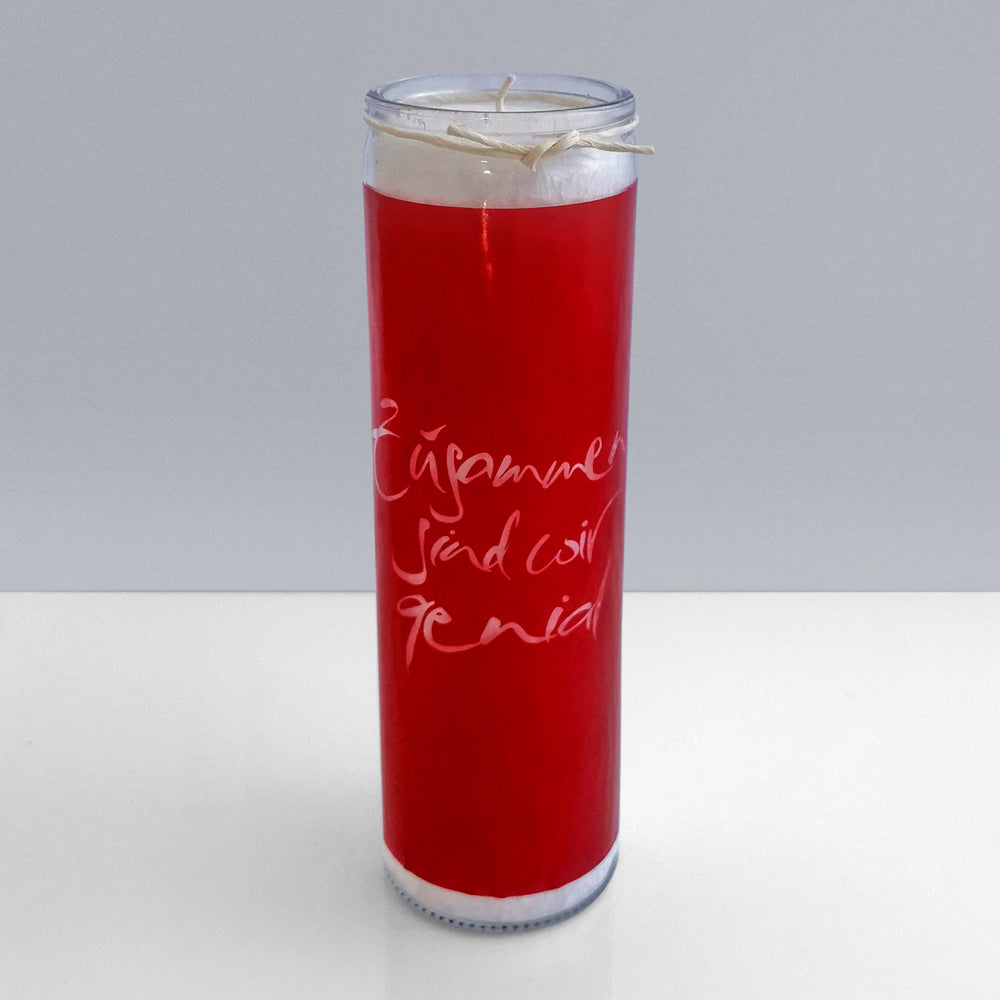 SignKerze "Zusammen sind wir genial"