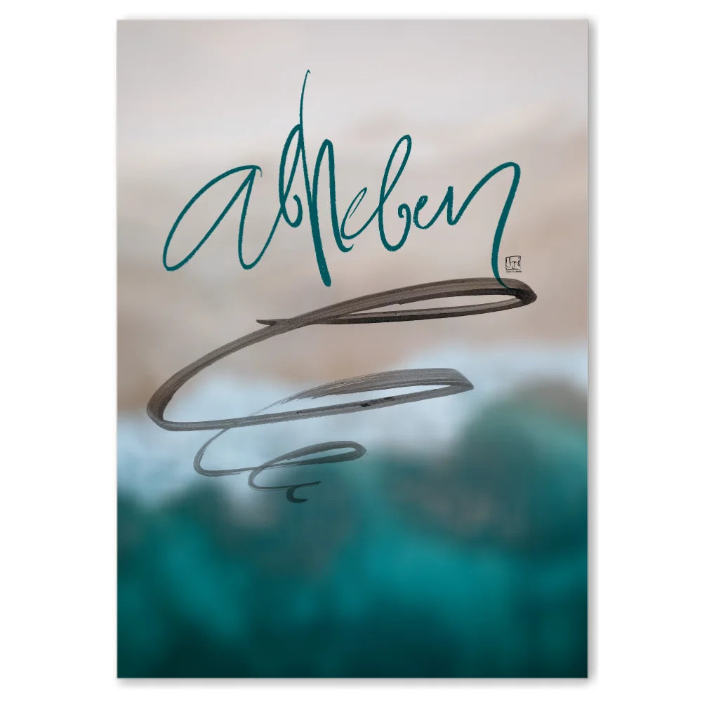 Premium Wandbild „abheben“ für Paare – Sign by Jwala® Originaldruck, hochwertige Leinwand mit WIR Karte, spirituelle Kunst, Unikat, exklusives Wohnaccessoire für Freiheit und Inspiration