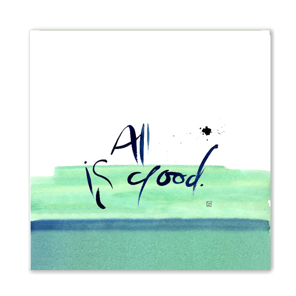 Englische Leinwand All is good – Premium Wanddeko mit inspirierender Message bestellen | SignShop Tirol