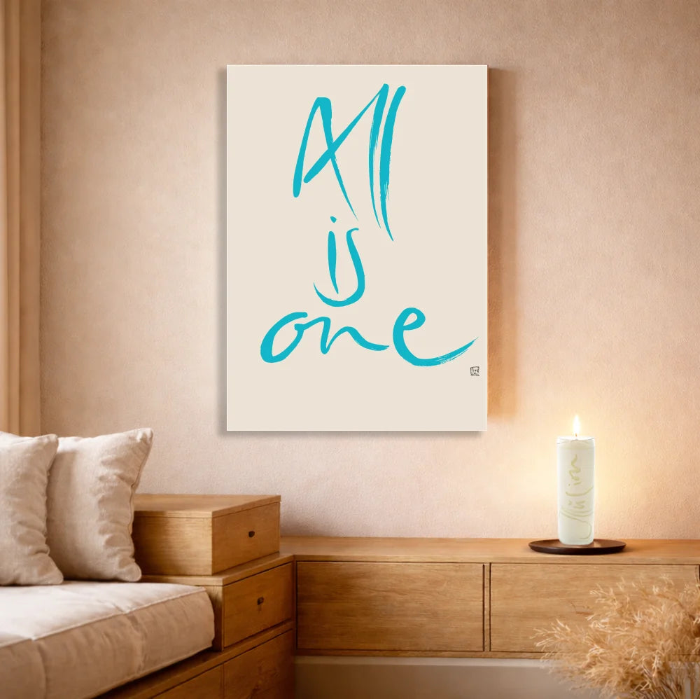 Leinwand All is one – Englisches Wandbild mit spiritueller Bedeutung für Paare | SignShop Tirol