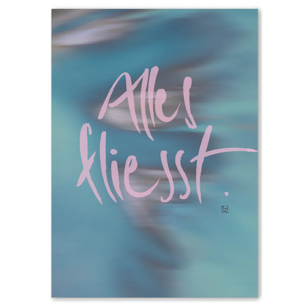 Luxus Leinwanddruck „Alles fließt“ für Paare – Sign by Jwala®, exklusive Deko mit WIR Karte, liebevoll gefertigt, Einzelstück, Premium-Kunst für emotionale Tiefe und gemeinsame Entwicklung
