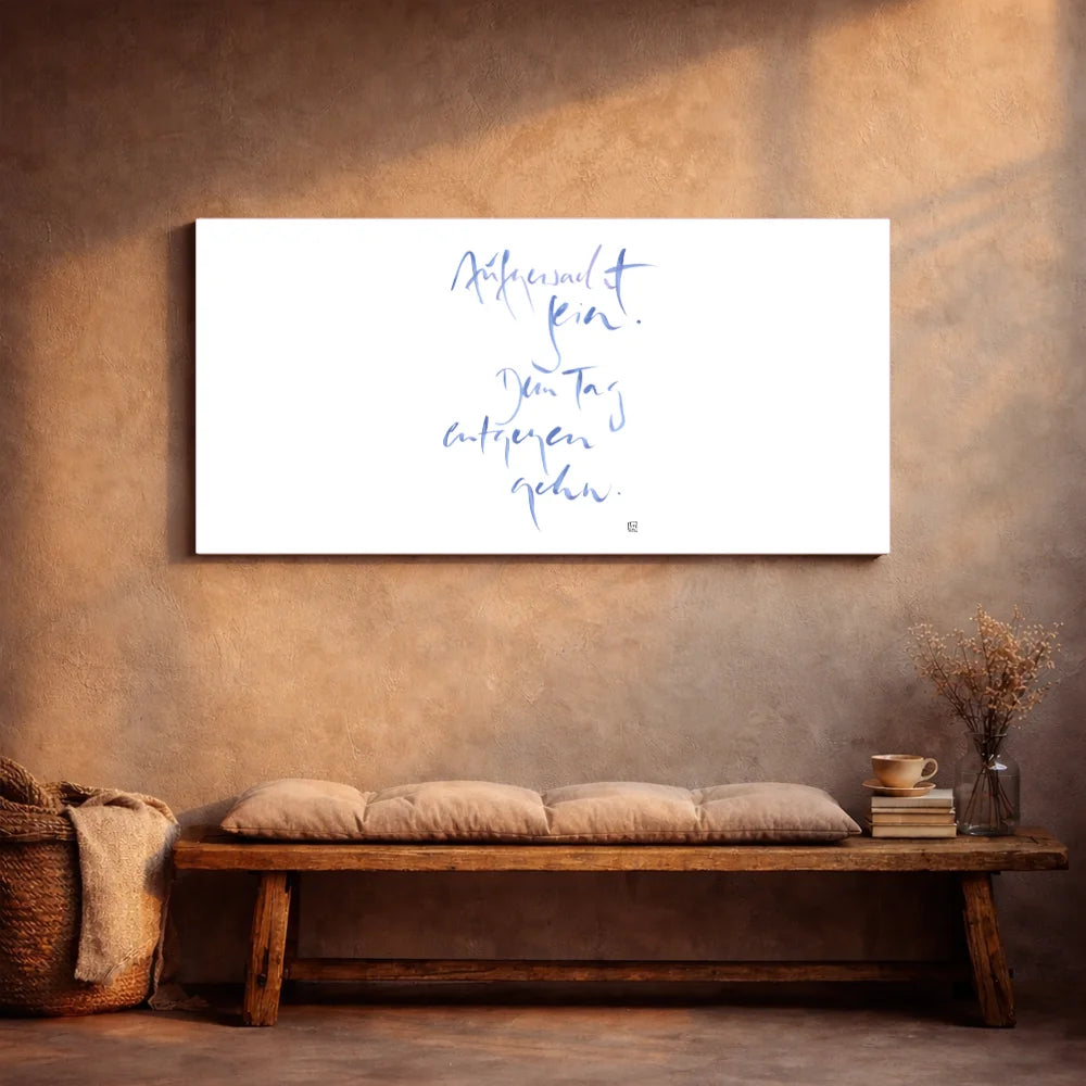 Handgemachte Leinwand „Aufgewacht sein.“ – Originaldruck und Fingerzeige Karte, Sign by Jwala®, inspirierende Wanddekoration, limitiertes Kunstwerk