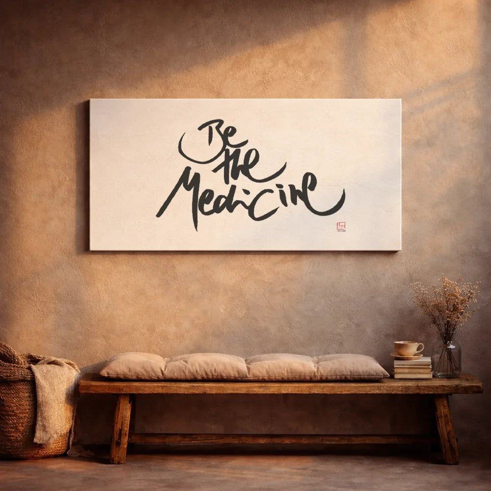 Exklusive Leinwand „Be the medicine“ – Originaldruck von Sign by Jwala®, handgefertigte Wandkunst aus Tirol, Limited Edition